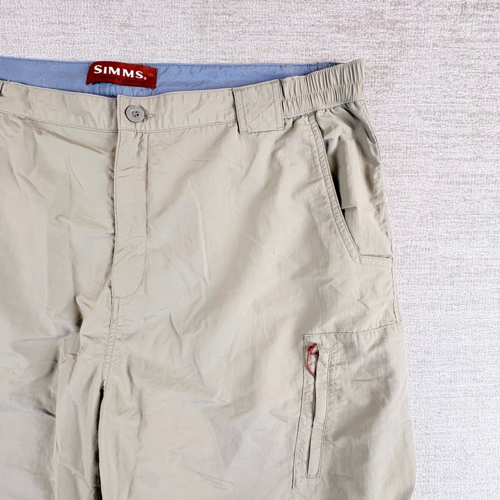 Simms Superlight Fishing Pants Men XXL Tan Nylon COR3 EUC Gorpcore Utility 30681